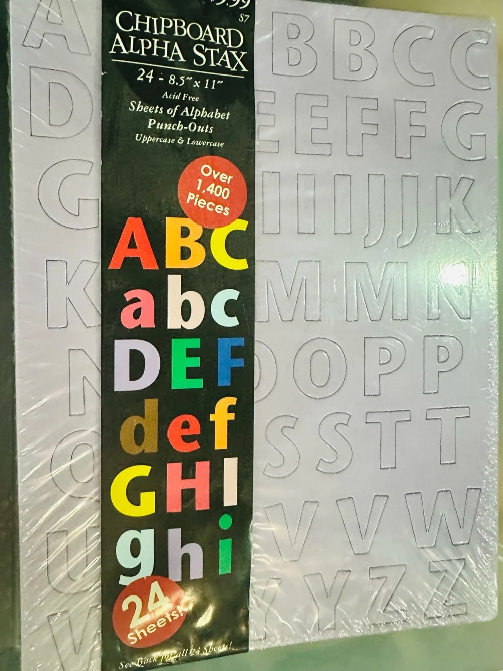 The Paper Studio Chipboard Alpha Stax - Multicolor Letter Stickers